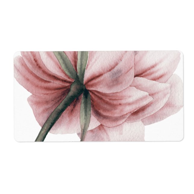 Etiqueta Pensão rosa, padrão romântico de flores, chic, ado (Frente)