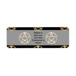 Etiqueta Pentagrama de ouro e preto