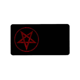 Etiqueta Pentagrama do diabo vermelho