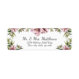 Etiqueta Peões cor-de-água rosa e endereço de retorno verde