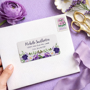 Etiqueta Peônias Botânicas Florais Roxas
