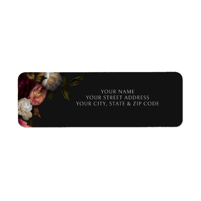 Etiqueta Peônias Creme Borgonha Escuro Registro de Chuva Pr (Frente)