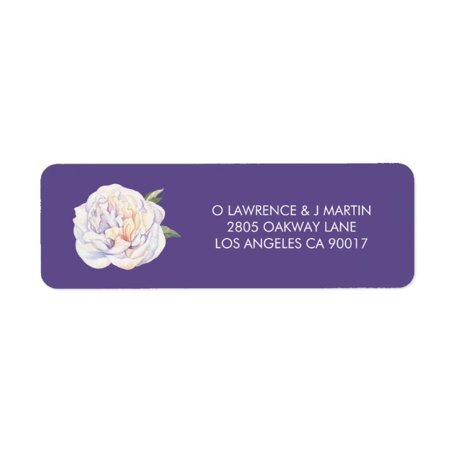 Etiqueta Peony Floral Bloom Violet Purple (Frente)