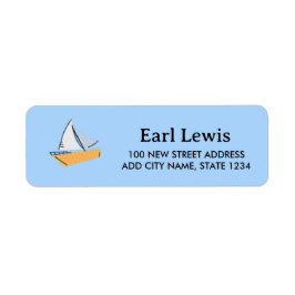 Etiqueta Pequeno barco a azul