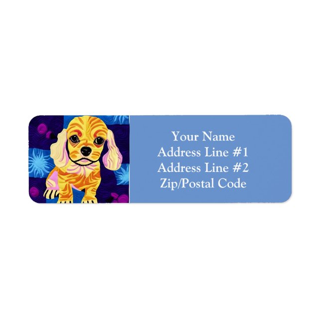 Etiqueta Pequeno Cocker Spaniel Puppy Como Design (Frente)