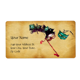 Etiqueta Pergaminho do MASCARADA do CARNAVAL