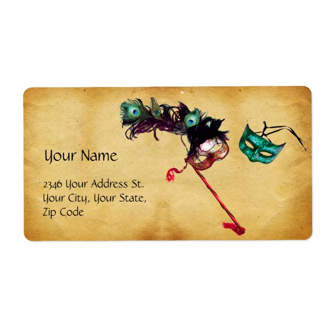 Etiqueta Pergaminho para MASCARADA de GRAS MARDI (Frente)