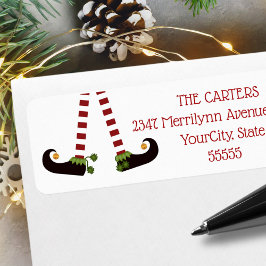 Etiqueta Pernas do Elf de Natal