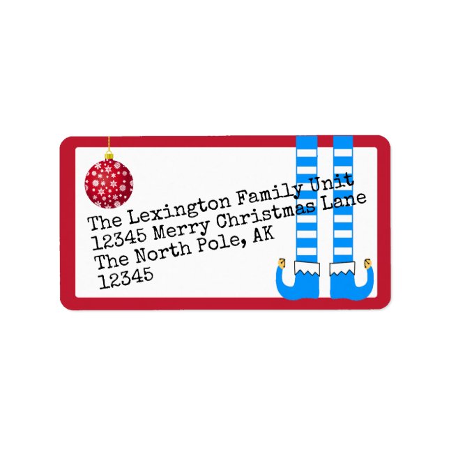 Etiqueta Pernas do Elf Feriado Engraçadas (Frente)