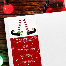 Etiqueta Pernas Elf, Endereço de Devolução Vermelho Alteráv