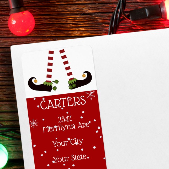 Etiqueta Pernas Elf, Endereço de Devolução Vermelho Alteráv (Criador carregado)