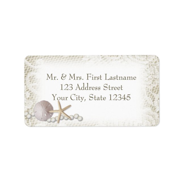 Etiqueta Pérolas de Praia e rendas (Frente)