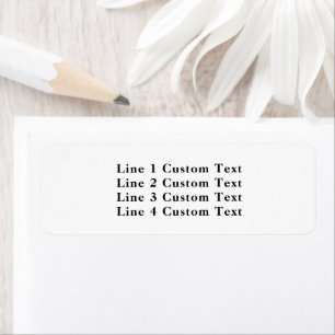 Etiqueta Personalização tradicional de 4 linhas de texto em