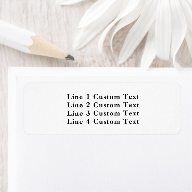 Etiqueta Personalização tradicional de 4 linhas de texto em (Insitu)