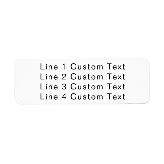 Etiqueta Personalização tradicional de 4 linhas de texto em (Frente)