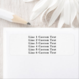 Etiqueta Personalização tradicional de 6 linhas de texto em