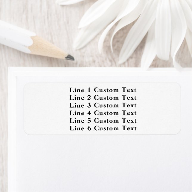 Etiqueta Personalização tradicional de 6 linhas de texto em (Insitu)