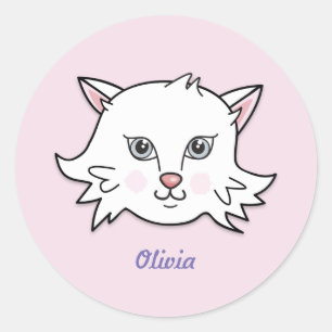 Etiqueta personalizada bonito do gato