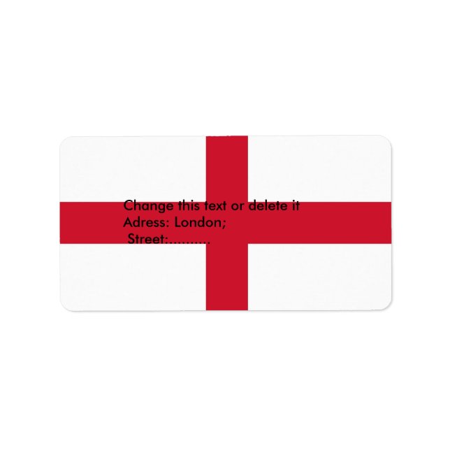 Etiqueta Personalizada com Bandeira da Inglaterra (Frente)