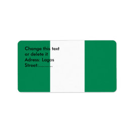 Etiqueta personalizada com bandeira da Nigéria