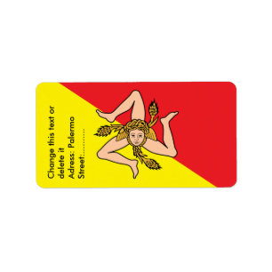 Etiqueta Personalizada com Bandeira da Sicília, It