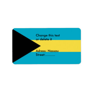 Etiqueta personalizada com bandeira das Bahamas