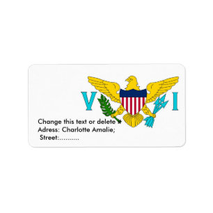 Etiqueta personalizada com bandeira das Ilhas Virg
