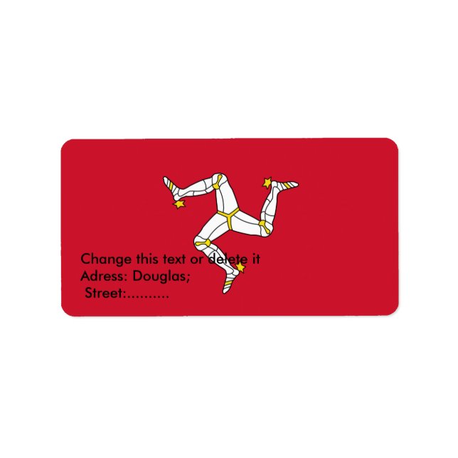 Etiqueta Personalizada com Ilha de Man, Reino Unid (Frente)