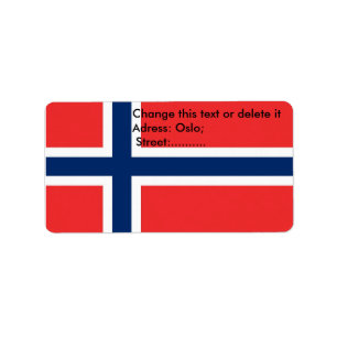 Etiqueta personalizada com sinalizador da Noruega
