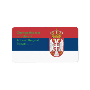 Etiqueta personalizada com sinalizador da Sérvia