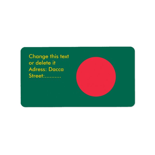 Etiqueta personalizada com sinalizador de Banglade (Frente)