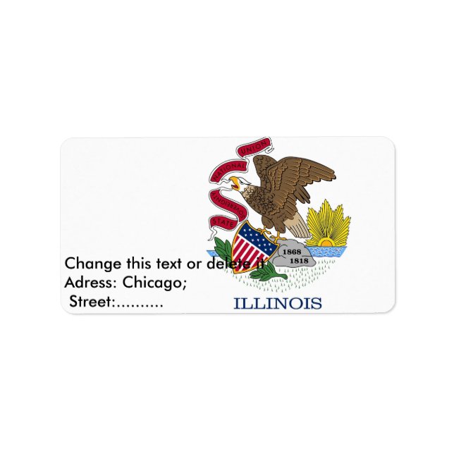 Etiqueta Personalizada com Sinalizador de Illinois (Frente)