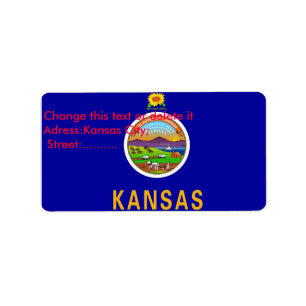 Etiqueta personalizada com sinalizador de Kansas,