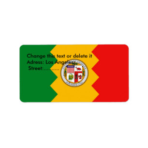 Etiqueta personalizada com sinalizador de Los Ange