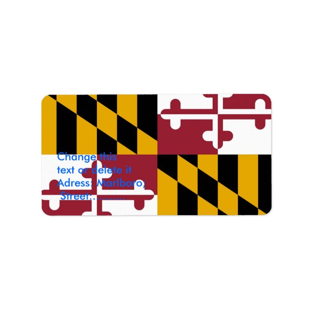 Etiqueta personalizada com sinalizador de Maryland (Frente)