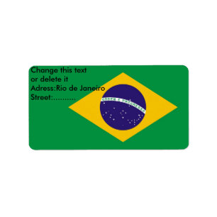 Etiqueta personalizada com sinalizador do Brasil