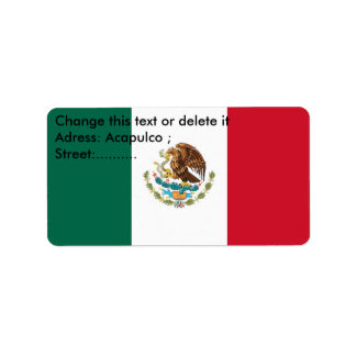 Etiqueta personalizada com sinalizador do México