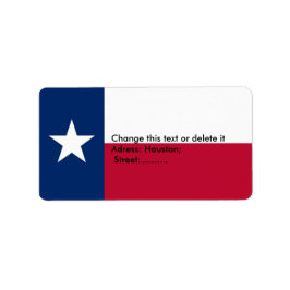 Etiqueta Personalizada com Sinalizador do Texas, E