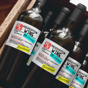 Etiqueta Personalizada de Aviso de Vinho de Prescr