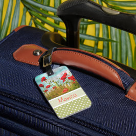 Etiqueta Personalizada de Bagagem com Flores de Pa