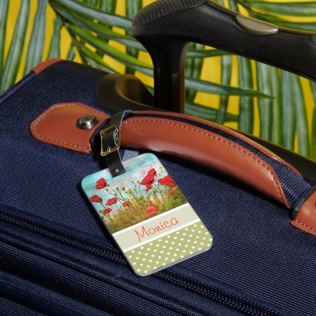 Etiqueta Personalizada de Bagagem com Flores de Pa (Frente Insitu 1)