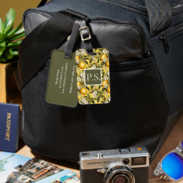 Etiqueta Personalizada de Bagagem de Limão