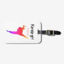 Etiqueta Personalizada de Bagagem Karate Girl Arte