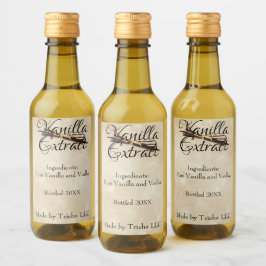 Etiqueta personalizada de extração de baunilha