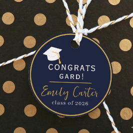 Etiqueta Personalizada de Graduação Navy Gold 2026