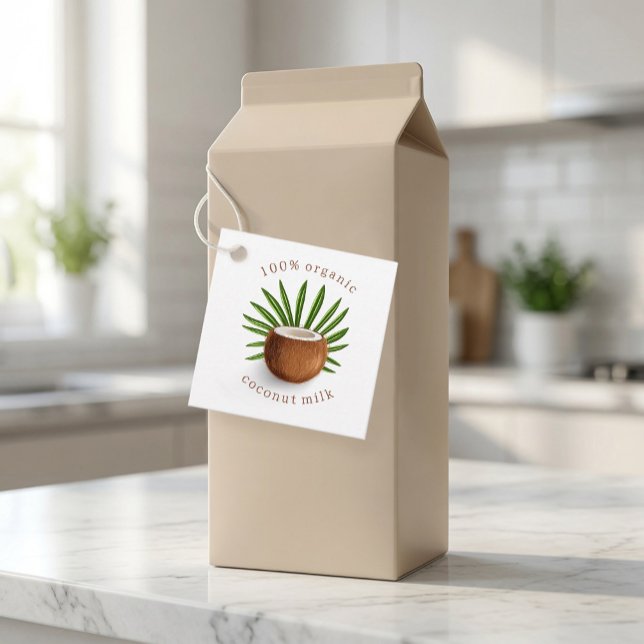 Etiqueta Personalizada de Leite de Coco 100% Orgân (Criador carregado)