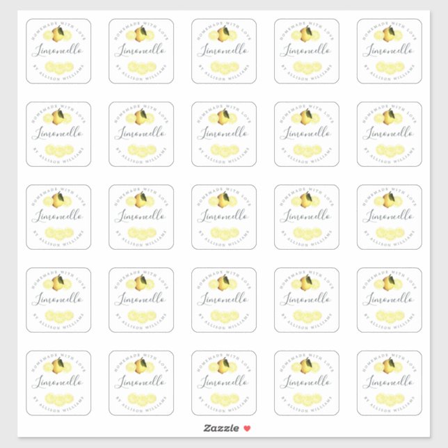 Etiqueta Personalizada de Limoncello Caseiro 2 POL (Folha)