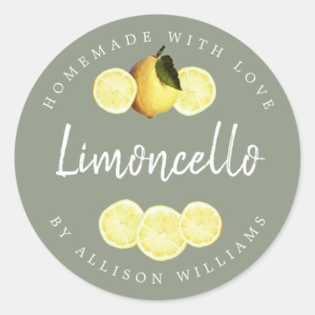 Etiqueta Personalizada de Limoncello Caseiro Sage  (Frente)