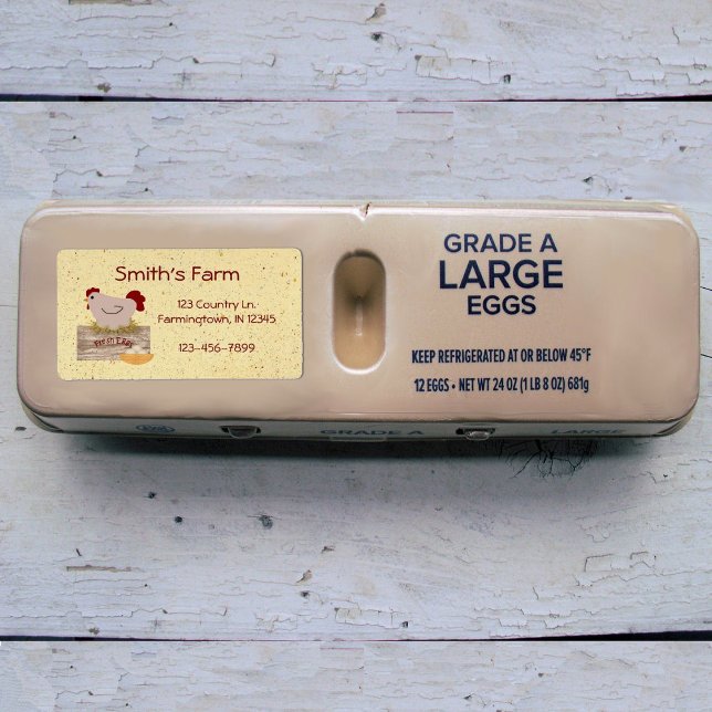 Etiqueta Personalizada de Ovos Frescos (Criador carregado)