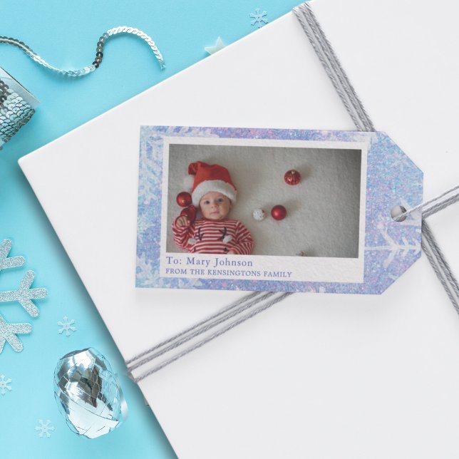 Etiqueta personalizada de presente para o primeiro (Baby Boy’s First Christmas Personalized Gift Tag)